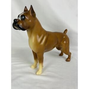 Vintage Boxer Dog Figurine 8" Mid Century Breyer Style